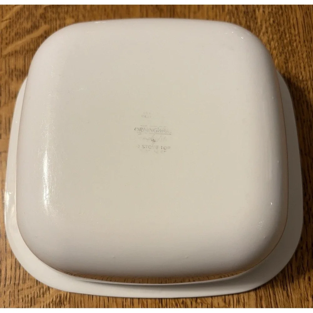 Simply Lite 1.5 Qt Square Baker & Pyrex Lid Set Corningware White Cook Dish